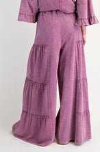 Load image into Gallery viewer, Remi Tiered Wide Leg Pants - Raspberry