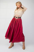 Load image into Gallery viewer, Holiday Soiree Maxi Skirt - Wine