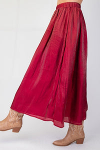 Holiday Soiree Maxi Skirt - Wine