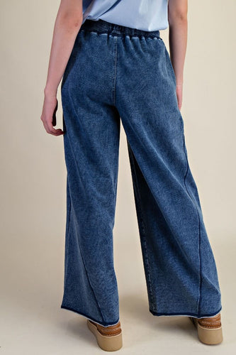 Lex Wide Leg Pants - Washed Denim