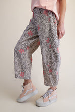 Load image into Gallery viewer, Animal Printed Washed Barrel Pants - Rose Stone