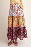 Multi Floral Maxi Skirt