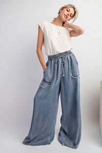 Lindsay Chambray Pants - Washed Denim
