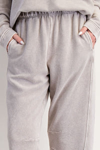 Relaxed Ribbed Pants - Heathered Grey