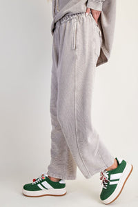 Relaxed Ribbed Pants - Heathered Grey
