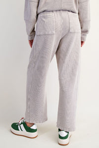 Relaxed Ribbed Pants - Heathered Grey