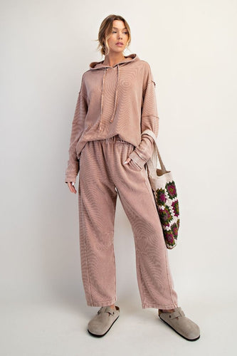 Relaxed Ribbed Hoodie - Light Mocha
