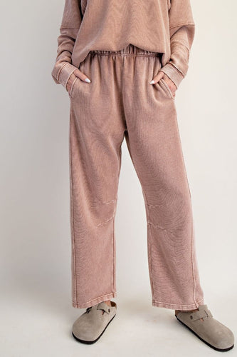 Relaxed Ribbed Pants - Light Mocha