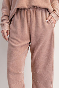 Relaxed Ribbed Pants - Light Mocha