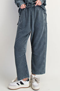 Relaxed Ribbed Pants - Smoke