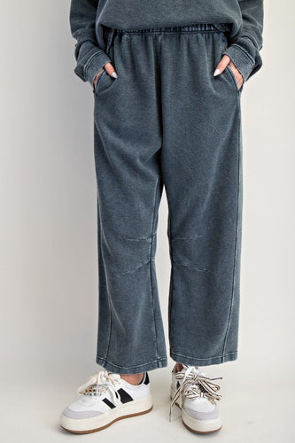 Relaxed Ribbed Pants - Smoke