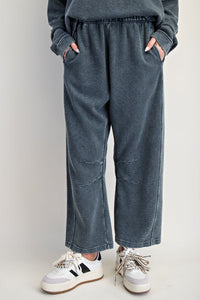Relaxed Ribbed Pants - Smoke