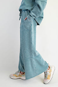 Asher Mineral Washed Pants by Easel - Faded Teal