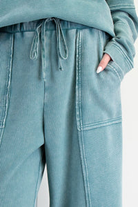 Asher Mineral Washed Pants by Easel - Faded Teal
