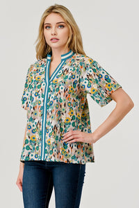 Mara Floral Top - Teal Mix
