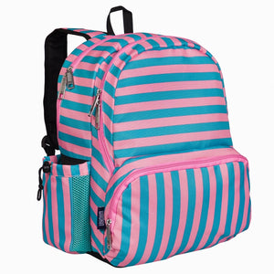 Kid's 17" Backpack - Pink Stripes