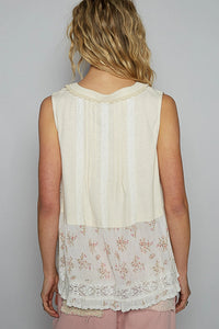 Ember Floral Sleeveless Top - Sage