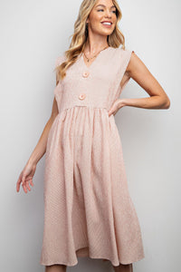 Cecily Button Top Dress - Blush