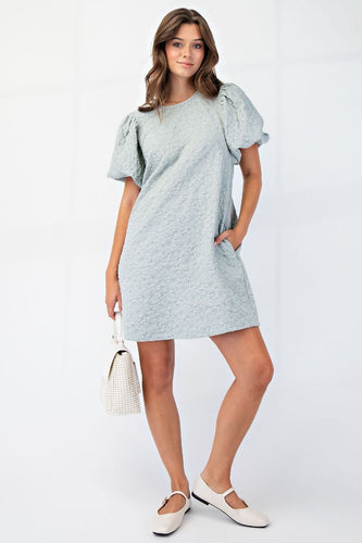 Scottie Puff Sleeve Dress - Dusty Sage