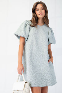 Scottie Puff Sleeve Dress - Dusty Sage