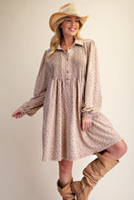 Load image into Gallery viewer, Amy Floral Printed Dress - Khaki
