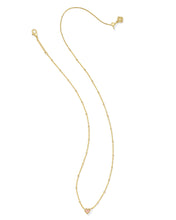 Load image into Gallery viewer, Kendra Scott Mini Ari Heart Gold Satellite Short Pendant Necklace in Rose Quartz