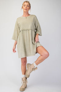 Emerson Mineral Wash Dress - Faded Sage