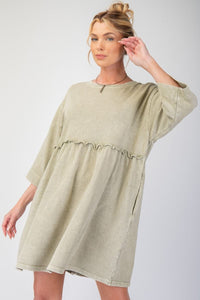 Emerson Mineral Wash Dress - Faded Sage