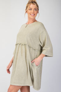 Emerson Mineral Wash Dress - Faded Sage