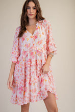 Load image into Gallery viewer, Sabrina Floral Ruffle Dress - Cotton Pink
