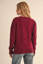 Load image into Gallery viewer, Fall Whimsy Knit Sweater - Burgundy