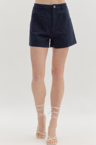 Camden High Waist Shorts - Navy
