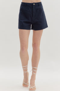 Camden High Waist Shorts - Navy