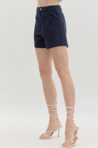 Camden High Waist Shorts - Navy