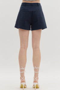 Camden High Waist Shorts - Navy
