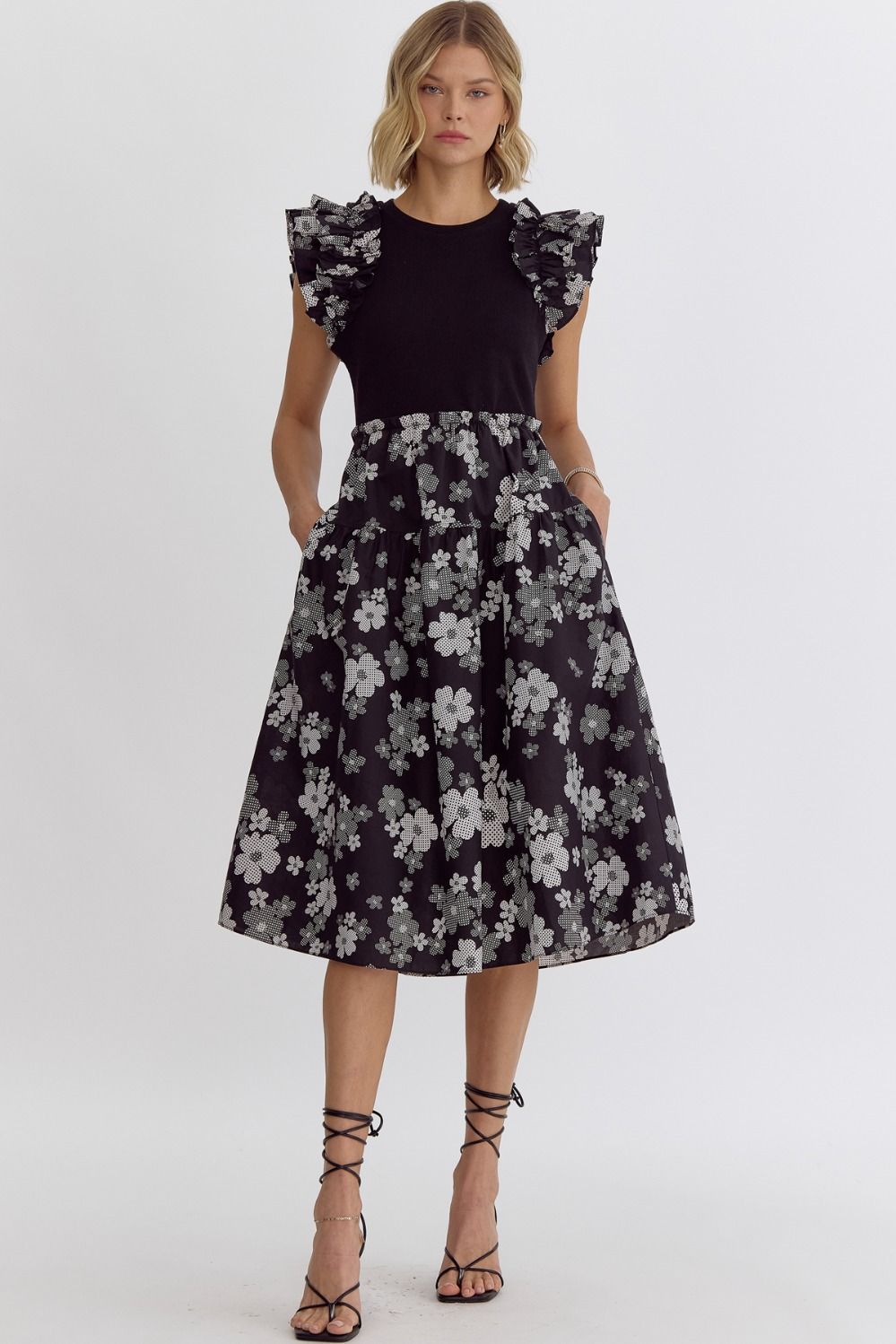 Gianna Pixel Floral Dress