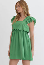 Load image into Gallery viewer, Eva Scallop Mini Dress - Green