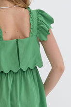 Load image into Gallery viewer, Eva Scallop Mini Dress - Green