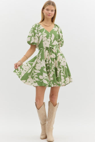 Isla Floral Dress - Green