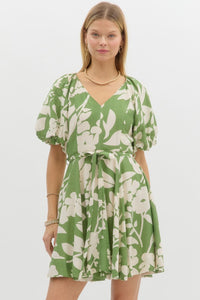 Isla Floral Dress - Green