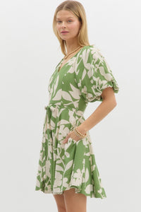 Isla Floral Dress - Green