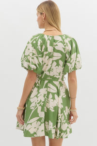 Isla Floral Dress - Green