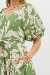 Isla Floral Dress - Green