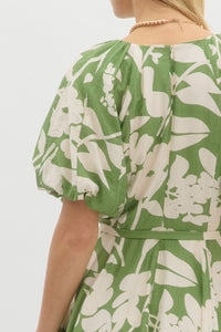 Isla Floral Dress - Green