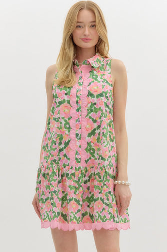 Norah Floral Mini Dress - Pink