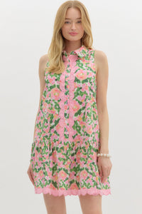 Norah Floral Mini Dress - Pink