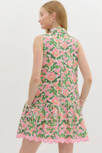 Norah Floral Mini Dress - Pink