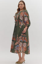 Load image into Gallery viewer, Jennifer Botanical Maxi Dress - Olive