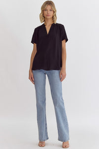 Keep it Simple V-Neck Top - Black *Regular & Curvy*