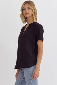 Keep it Simple V-Neck Top - Black *Regular & Curvy*